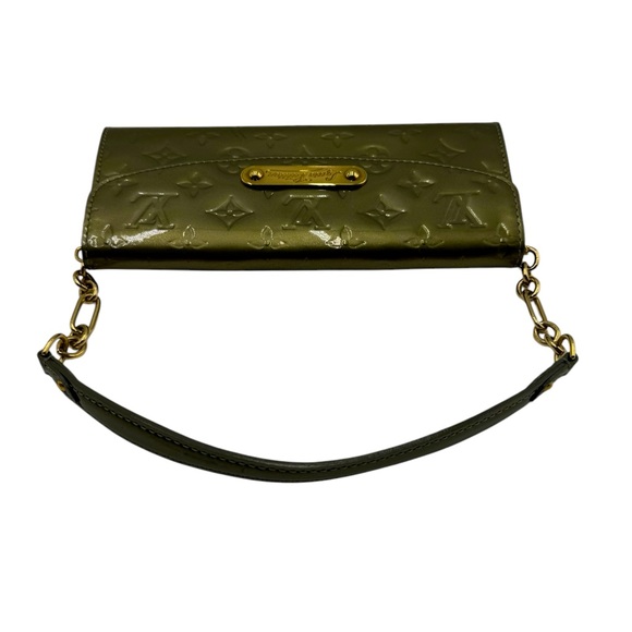 Louis Vuitton Olive Green Monogram Vernis LV Wallet On Chain Sunset Blvd Clutch - Picture 8 of 11